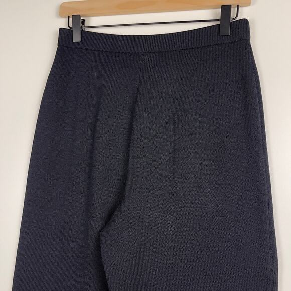 St. John Collection Santana Knit Wide Leg Hight Waist Black Wool Pants Size 4 - Picture 5 of 14